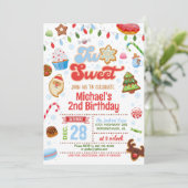 クリスマスツースウィート誕生日招待状 – 少年 招待状 (スタンド正面)