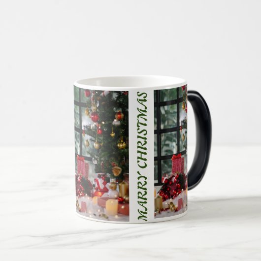クリスマスツートーンコーヒーマグを結婚する モーフィングマグカップ (正面右)