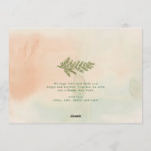 クリスマスツーフォトで最も幸せな植物学フローラ シーズンカード (裏面)