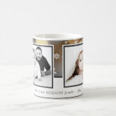 クリスマスツーフォトカスタムファミリーホリデー コーヒーマグカップ (中央)