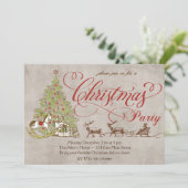 クリスマスツ素朴リースレイパーティの招待状 招待状 (スタンド正面)