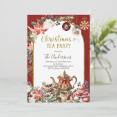 クリスマステアホリデーパーティー招待状 招待状 (スタンド正面)