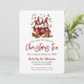 クリスマステアレッド格言パーティの招待状 招待状 (スタンド正面)