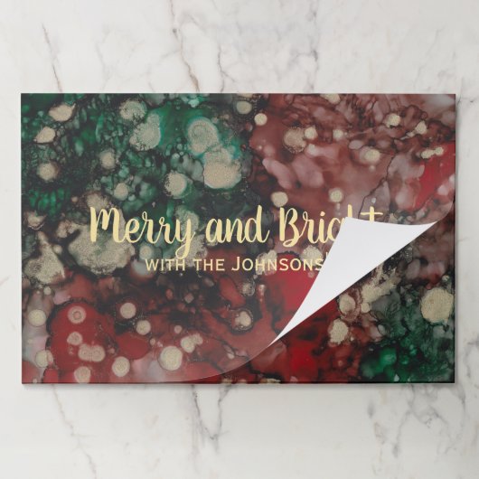 クリスマスティアウェイランチョンマットパッド/クリスマスカラー ペーパーパッド (折り畳み)