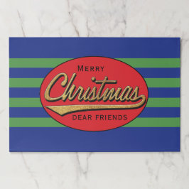 クリスマスティアウェイランチョンマットパッド/クリスマスレトロ ペーパーパッド