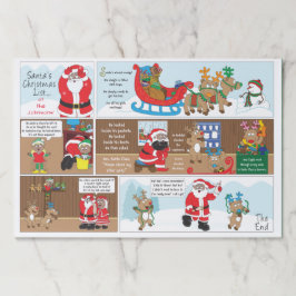 クリスマスティアウェイランチョンマットパッド/サンタのリスト ペーパーパッド