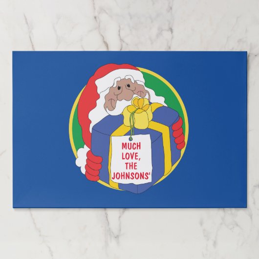 クリスマスティアウェイランチョンマットパッド/サンタプレゼント ペーパーパッド (正面)