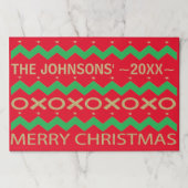 クリスマスティアウェイランチョンマットパッド/シェブロンの木 ペーパーパッド (正面)