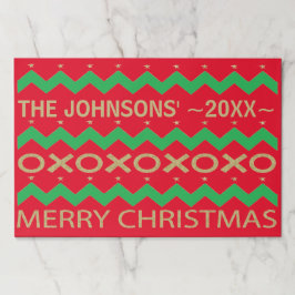 クリスマスティアウェイランチョンマットパッド/シェブロンの木 ペーパーパッド