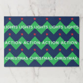 クリスマスティアウェイランチョンマットパッド/シェブロングリーンツリー ペーパーパッド (正面)