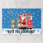 クリスマスティアウェイランチョンマットパッド/スノーイサンタクロース ペーパーパッド (正面)