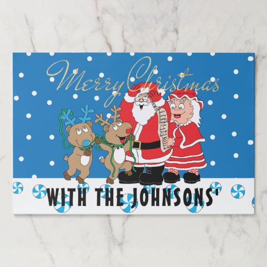 クリスマスティアウェイランチョンマットパッド/スノーサンタ ペーパーパッド (正面)