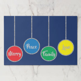 クリスマスティアウェイランチョンマットパッド/ツリーオーナメント ペーパーパッド