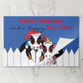 クリスマスティアウェイランチョンマットパッド/モー牛 ペーパーパッド (折り畳み)