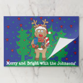 クリスマスティアウェイランチョンマットパッド/ルドフプレゼント ペーパーパッド (折り畳み)