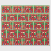 クリスマスティキバードリンクとパロット ラッピングペーパー (フラット)