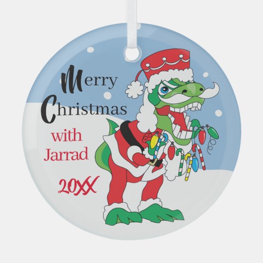 クリスマスティサンタザウラス ガラスオーナメント (正面)