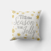 クリスマスティスザシーズン雪片シルバー金ゴールド クッション (裏面)