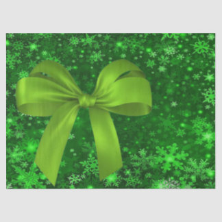 クリスマスティッシュペーパーグリーンボウ 薄葉紙