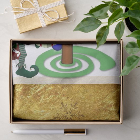 クリスマスティッシュペーパーサンタ小妖精や小人雪だるま 薄葉紙 (ギフト)