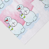 クリスマスティッシュペーパーピンク雪だるま 薄葉紙 (詳細)