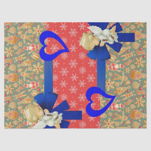 クリスマスティッシュペーパーベビー天使 薄葉紙 (正面)