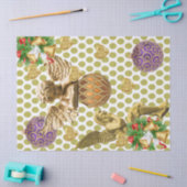 クリスマスティッシュペーパー金ゴールド天使 薄葉紙 (クラフト)