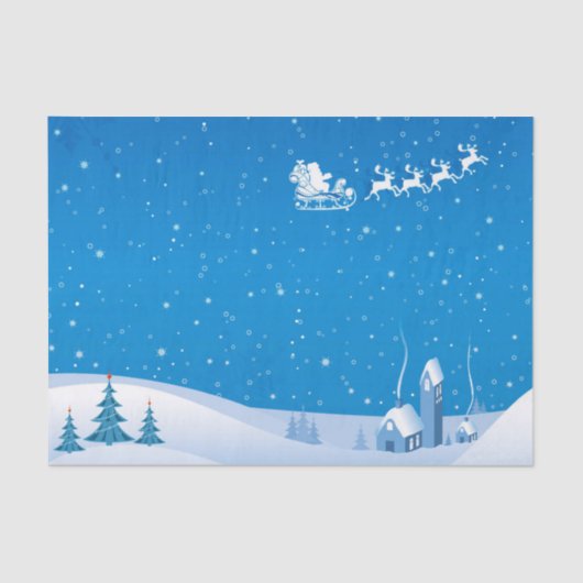 クリスマスティッシュペーパー/サンタとスリー 薄葉紙 (正面)