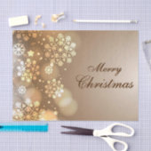 クリスマスティッシュペーパー/メリークリスマススノーフレーク 薄葉紙 (クラフト)