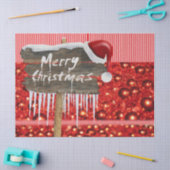 クリスマスティッシュペーパー、メリークリスマス 薄葉紙 (クラフト)