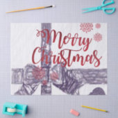 クリスマスティッシュペーパー、メリークリスマス 薄葉紙 (クラフト)