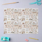 クリスマスティッシュペーパー、ヴィンテージクリスマス 薄葉紙 (クラフト)