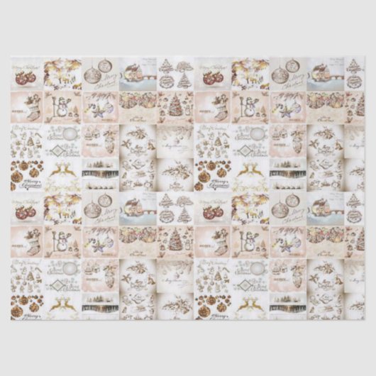 クリスマスティッシュペーパー、ヴィンテージクリスマス 薄葉紙 (正面)