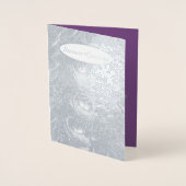 クリスマスティンセルピーコックの羽パーソナライズされた 箔カード (正面)