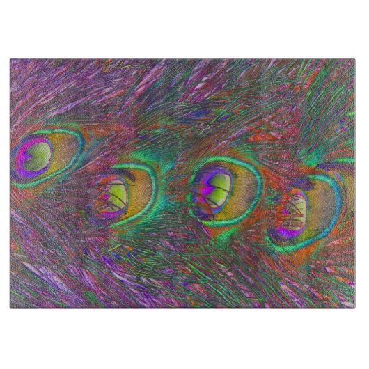 クリスマスティンセルピーコックの羽根 カッティングボード (正面)