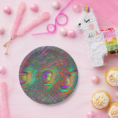 クリスマスティンセルピーコックの羽根 ペーパープレート (パーティー)