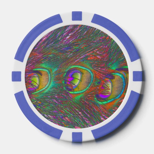 クリスマスティンセルピーコックの羽根 ポーカーチップ (正面)