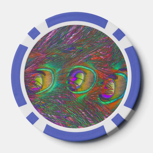クリスマスティンセルピーコックの羽根 ポーカーチップ (裏面)