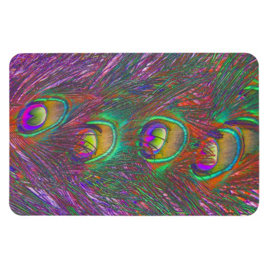 クリスマスティンセルピーコックの羽根 マグネット (横)