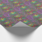 クリスマスティンセルピーコックの羽根 ラッピングペーパー (角)