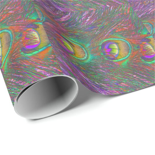 クリスマスティンセルピーコックの羽根 ラッピングペーパー (ロールコーナー)