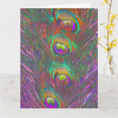 クリスマスティンセルピーコックフェザーグリーティングカード カード (黄色い花)