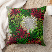 クリスマスティンセルポムポムス – 赤、緑と白 クッション (ブランケット)