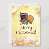 クリスマスティーオレンジホリーベリーシナモングリーティング シーズンカード (正面)