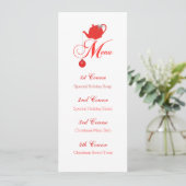 クリスマスティーカスタムメニュー赤ティーポット 招待状 (スタンド正面)