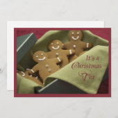 クリスマスティージンジャーブレッド招待状 招待状 (正面/裏面)