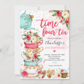 クリスマスティーバースデーパーティータイムフォーティーパーティー 招待状 (正面)