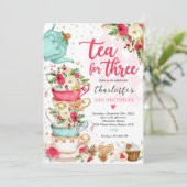 クリスマスティーバースデーパーティーティー3人パーティー 招待状 (スタンド正面)