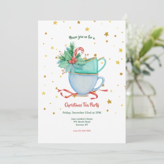クリスマスティーパーティの招待状 招待状 (スタンド正面)