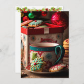 クリスマスティーパーティーアット祖母の家 招待状 (正面/裏面)